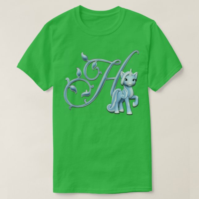 Camiseta Monograma H Personalizado Unicorn (Diseño del anverso)