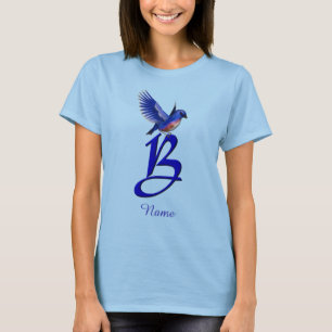 Camiseta Monograma Inicial B de Bluebird Elegante Personali