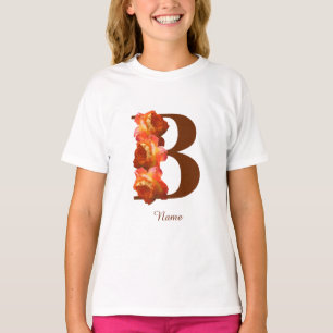 Camiseta Monograma inicial B personalizado de rosa naranja
