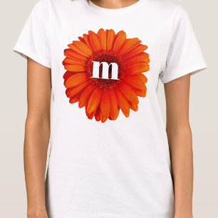 Camiseta Monograma inicial de Gerbera Daisy