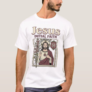 Camiseta Monograma inicial de Jesús Fe Monograma inicial de
