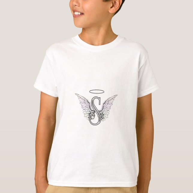 Camiseta Monograma inicial de la letra S con las alas y (Anverso)