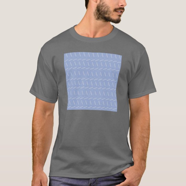 Camiseta Monograma Letra inicial A, azul (Anverso)
