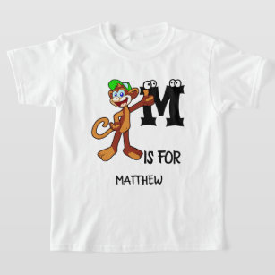 Camiseta Monograma M personalizado para monos ilustracion l