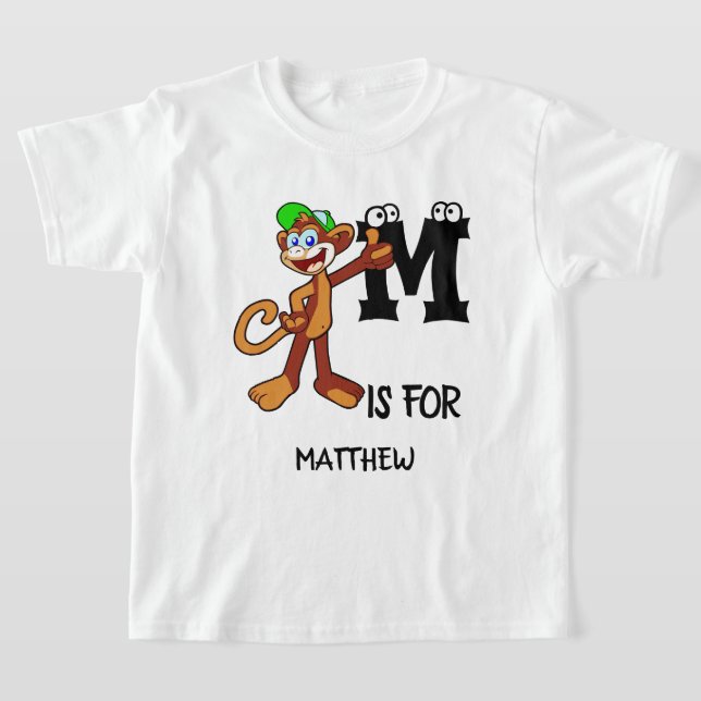 Camiseta Monograma M personalizado para monos ilustracion l (Distribución)