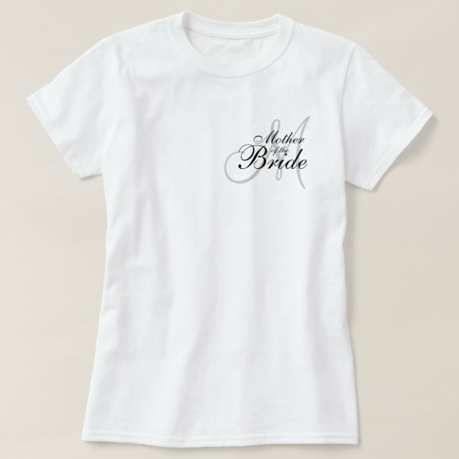 Camiseta Monograma Madre de la novia Boda T—Camisa (Diseño del anverso)