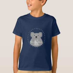 Camiseta Monograma mimoso lindo del oso de koala del bebé