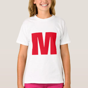 Camiseta Monograma Minimalista moderno rojo blanco