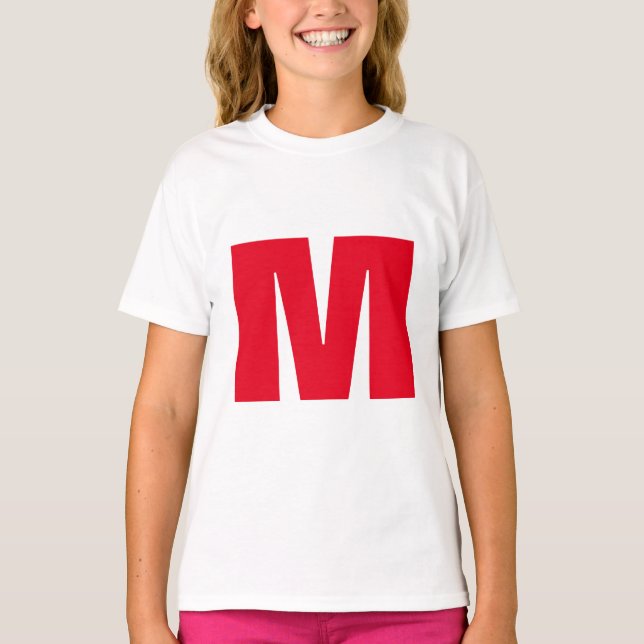Camiseta Monograma Minimalista moderno rojo blanco (Anverso)