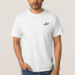 Camiseta Monograma moderno blanco moderno de moda Nombre de