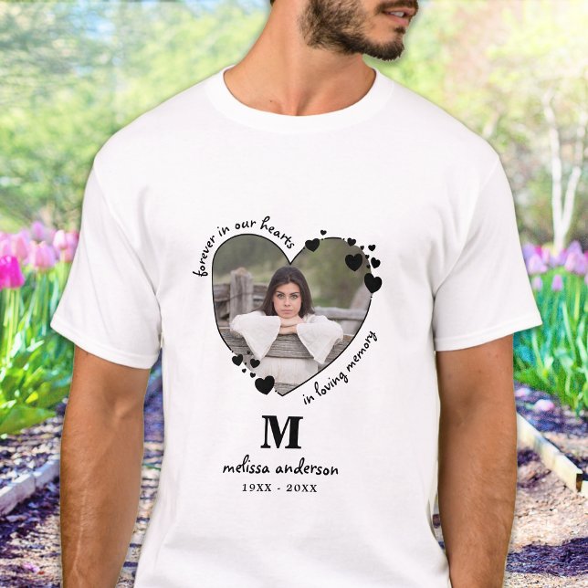 Camiseta Monograma moderno Corazones fotográficos personali (Subido por el creador)