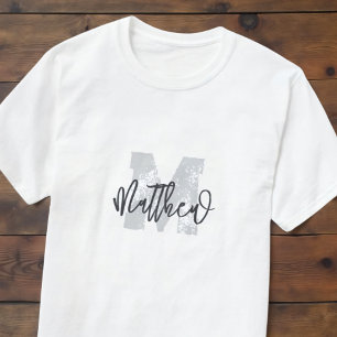 Camiseta Monograma Moderno Guay Grunge Añadir su nombre