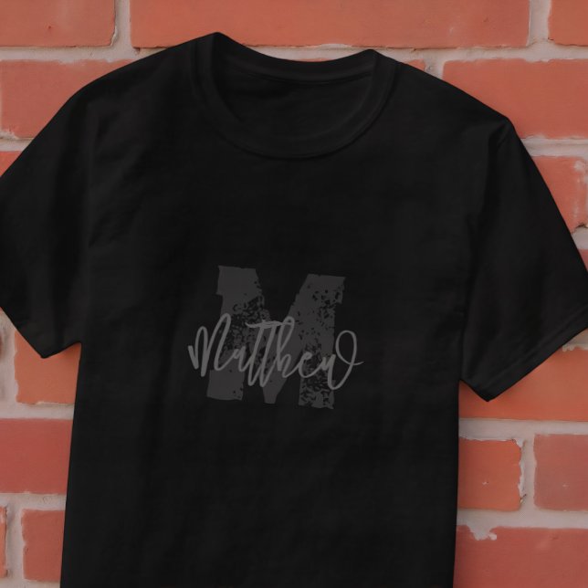 Camiseta Monograma Moderno Guay Grunge Añadir su nombre (Subido por el creador)