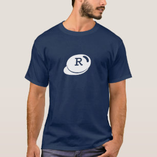 Camiseta Monograma moderno inicial Añadir tu texto azul de 