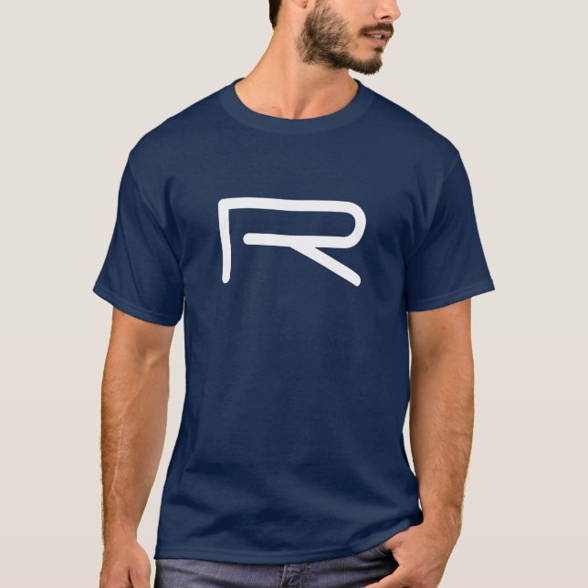 Camiseta Monograma moderno inicial Añadir tu texto azul de  (Anverso)