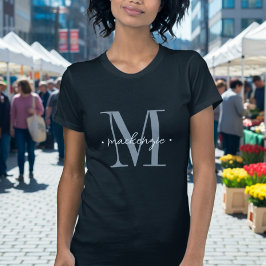 Camiseta Monograma moderno minimalista negro blanco