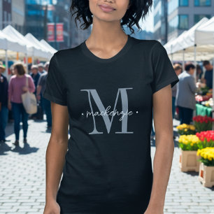 Camiseta Monograma moderno minimalista negro blanco