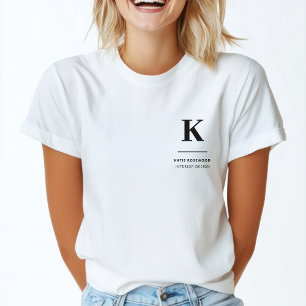 Camiseta Monograma moderno minimalista negro y blanco