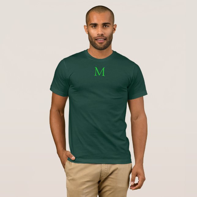 Camiseta Monograma moderno T Shirt Elegante Selva Verde (Anverso completo)