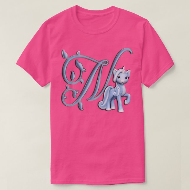 Camiseta Monograma N Personalizado Unicornio (Diseño del anverso)