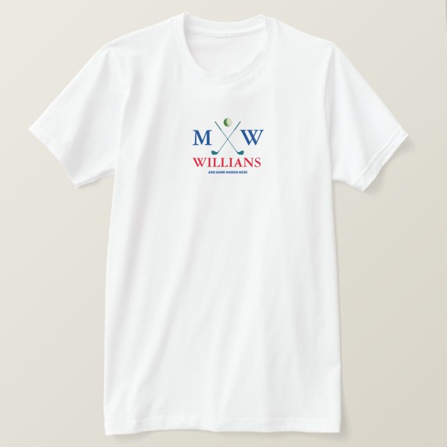 Camiseta Monograma (nombre e iniciales del golfista) golf a (Anverso del diseño)