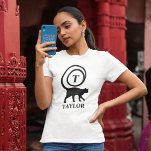 Camiseta Monograma Nombre inicial Gato Gato Gatito Gato Gat