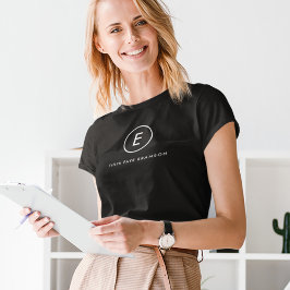 Camiseta Monograma Nombre inicial simple Minimalista