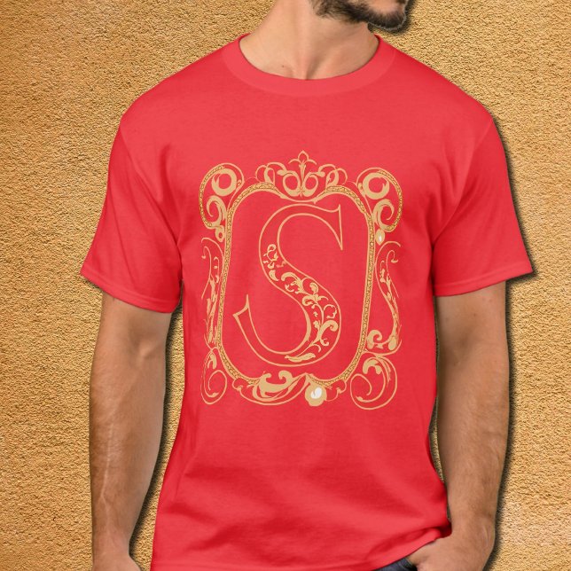 Camiseta Monograma Ornamental Antiguo - Capital S (Subido por el creador)