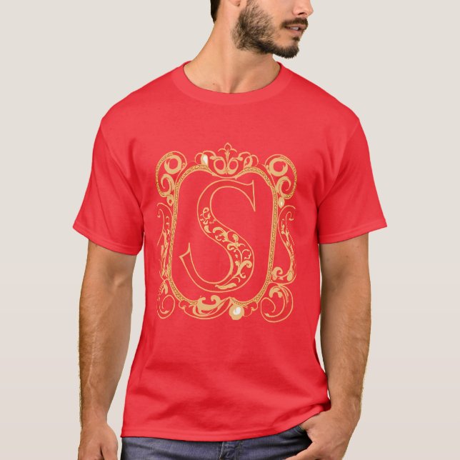 Camiseta Monograma Ornamental Antiguo - Capital S (Anverso)