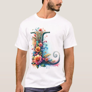 Camiseta Monograma Ornate Floral "J"