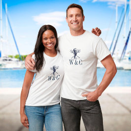 Camiseta Monograma personalizado caballito de mar náutico