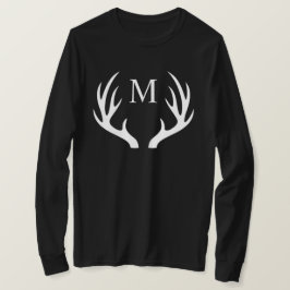 Camiseta Monograma personalizado con Antler de venado blanc