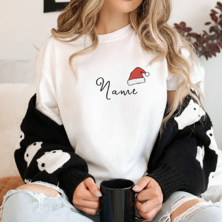 Camiseta Monograma personalizado con sombrero de Santa para