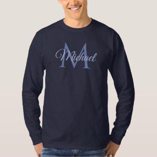 Camiseta Monograma personalizado Manga larga básica masculi