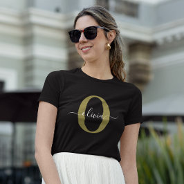 Camiseta Monograma personalizado Nombre del guión blanco ne