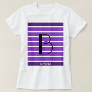 Camiseta Monograma personalizado violeta púrpura de 9 banda