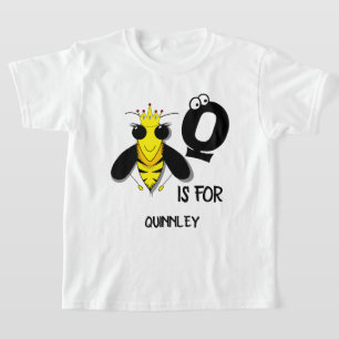Camiseta Monograma Q de personalizado es para abejas reina 