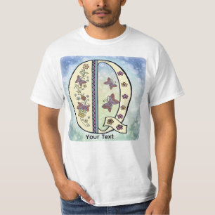 Camiseta Monograma Q floral