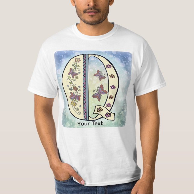 Camiseta Monograma Q floral (Anverso)