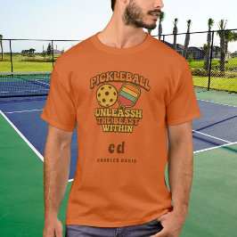 Camiseta Monograma retro de cita divertida del naranja de p