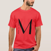 Monograma Rojo Negro Moderno Añadir su nombre inic
