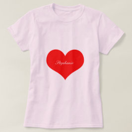 Camiseta Monograma rosa del corazón rojo el día de San Vale