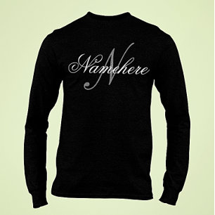Camiseta Monograma único de nombre blanco y negro personal