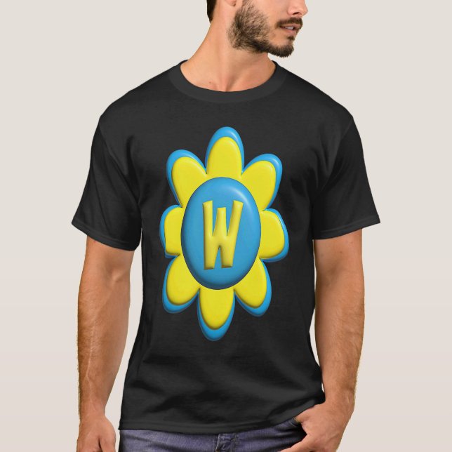Camiseta Monograma W Flor colorida (Anverso)