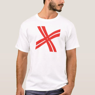 Camiseta Monograma X de letra de línea cruzada clásica