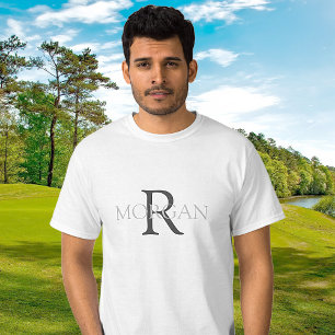 Camiseta Monograma y nombre de bricolaje, diseño moderno co