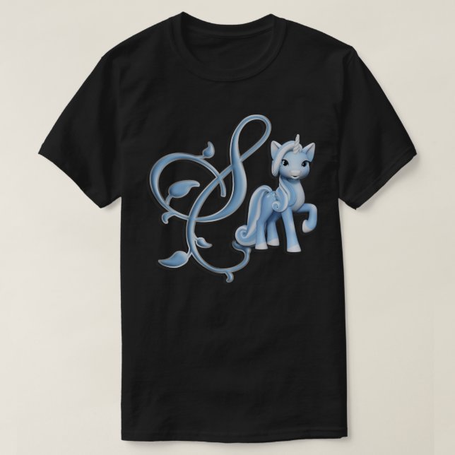 Camiseta Monograma Z Personalizado Unicorn (Diseño del anverso)