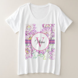 Camiseta Monogramada Blanco Y Púrpura