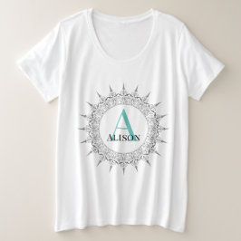 Camiseta monogramada de tamaño superior para mujer
