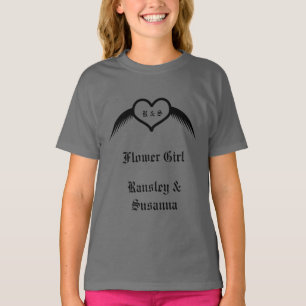 Camiseta Monogramado Boda gótico Personalizado del corazón